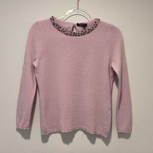 MAGASCHONI 100% Cashmere Sweater Embellished Neck Size XS